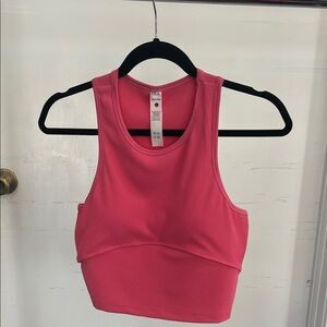 Pink Ribbed Crop Top